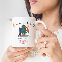 Christmas mug with couple names Gift for her him boyfriend girlfriend wife husband First Christmas together married engaged Xmas keepsake