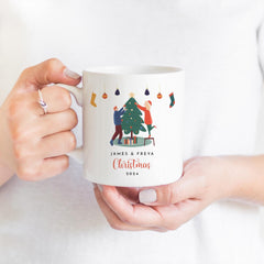 Christmas mug with couple names Gift for her him boyfriend girlfriend wife husband First Christmas together married engaged Xmas keepsake