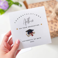 Congratulations Card With Name University Class Of 2024 Gift Card Her Him Congratulations Personalised On Your Graduation Gift Card