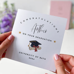 Congratulations Card With Name University Class Of 2024 Gift Card Her Him Congratulations Personalised On Your Graduation Gift Card