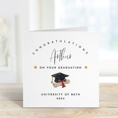 Congratulations Card With Name University Class Of 2024 Gift Card Her Him Congratulations Personalised On Your Graduation Gift Card