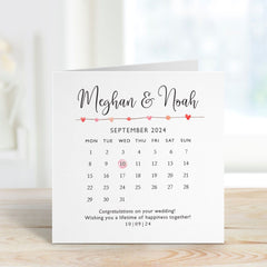 Congratulations On Your Wedding Day Calendar Design Card With Names Add Your Text And Date Newlywed Gift Calendar Greeting Cards For Couple