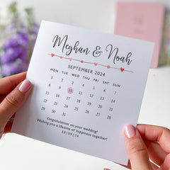 Congratulations On Your Wedding Day Calendar Design Card With Names Add Your Text And Date Newlywed Gift Calendar Greeting Cards For Couple