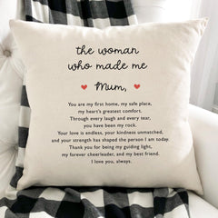 Cushion Gift for Mum Mother's Day Birthday Christmas Sentimental Home Decor for Mummy from Daughter Son