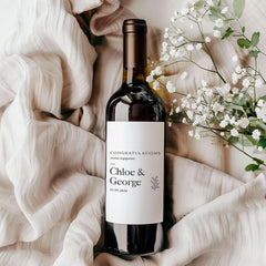 Custom Engagement or Wedding Gift Wine Label for Her Him New Engaged Couple Personalised Couple’s Name Date Romantic Gift Prosecco Sticker