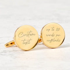 Custom Text Engraved Cufflinks Personalised Gift for Him Dad Husband Boyfriend Grandpa Wedding Father’s Day Birthday Christmas Anniversary