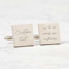 Custom Text Engraved Cufflinks Personalised Gift for Him Dad Husband Boyfriend Grandpa Wedding Father’s Day Birthday Christmas Anniversary