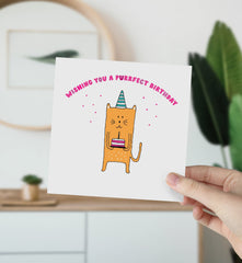 Cute Birthday Card Wishing You The Purrfect Day Card With Cute Cat Card For Cat Lover Cat Catlover Cat Lover Pet Owners Birthday Card Catdad