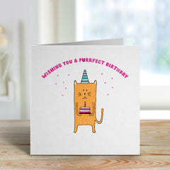 Cute Birthday Card Wishing You The Purrfect Day Card With Cute Cat Card For Cat Lover Cat Catlover Cat Lover Pet Owners Birthday Card Catdad