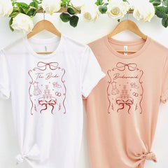 Cute Bridal Party T-Shirts Bride Bridesmaid Maid of Honour Matching Outfit Hen Weekend Bride Crew Bridal Shower Trip Keepsake Messy Coquette