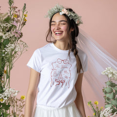 Cute Bridal Party T-Shirts Bride Bridesmaid Maid of Honour Matching Outfit Hen Weekend Bride Crew Bridal Shower Trip Keepsake Messy Coquette