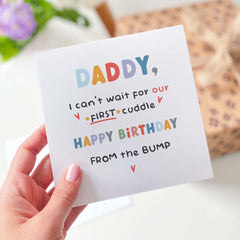 Daddy To Be Birthday Card I Can'T Wait For Our First Cuddle Happy Birthday From The Bump 1St Birthday Dad Greeting Card For New Dad Card