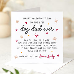 Dog Dad Valentine's Day Card from Dog Best Dog Dad Ever Card for Pet Lover Puppy Paw Print Card from Pet to Dog Father Dog Owner Valentine