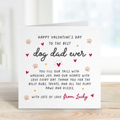 Dog Dad Valentine's Day Card from Dog Best Dog Dad Ever Card for Pet Lover Puppy Paw Print Card from Pet to Dog Father Dog Owner Valentine
