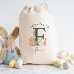 Easter Bunny Sack - Gift for Son, Daughter, Grandchild, Niece or Nephew – Custom Name Egg Hunt Bag