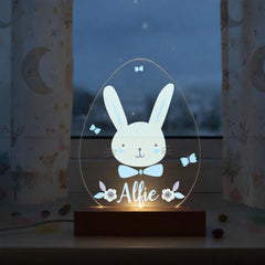 Easter Egg Bunny LED Night Light Gift with Name – Keepsake for Daughter, Niece, Granddaughter
