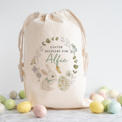 Easter Egg Hunt Sack - Gift for Kids – Bunny Delivery Bag with Custom Name