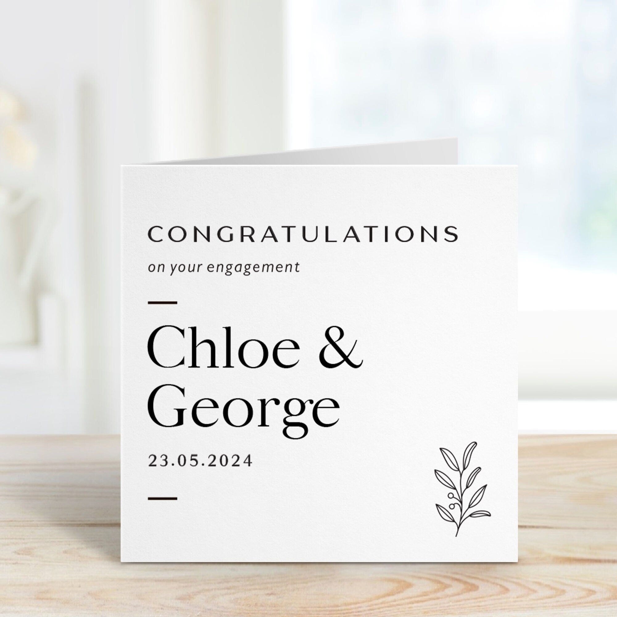 Engagement Card With Name And Date Congratulations On Your Engagement Card With Personalised Engagement Card Gift Greeting Cards Engaged