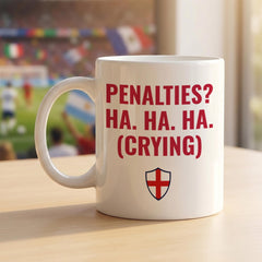 England Penalties Mug – Funny Football Fan Coffee Mug, Three Lions Supporter Gift, Match Day