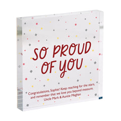 Exam result Gift So Proud of You Acrylic Keepsake GCSE A - Level Exam Results Graduation Congratulations Present for Daughter Son Niece Nephew