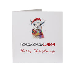 Fa La La Llama Funny Merry Christmas Card With Cute Llama For Her Him Wife Husband Married Engaged Boyfriend Girlfriend Xmas Gift Card