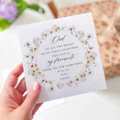 Father of the Bride card Wedding Day Card Delicate Floral Wreath Sentimental Keepsake from Daughter Thank You Dad Of all the walks together