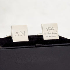 Father of the Bride Gift Personalised Cufflinks Custom Initials and Date Wedding Day Keepsake for Dad from Daughter
