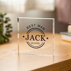 Father of the Bride Gift Personalised Wedding Acrylic Plaque Custom Gift Keepsake for Best Man Groomsman Father of the Groom with Name Date