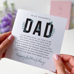 Father's Day Card for Dad Sentimental Verse Design Thoughtful Keepsake Father's Day Card to Show Love and Appreciation from Kids
