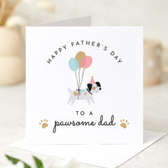 Father’s Day Card for Dog Dad Cute Pawsome Design Perfect for Pet Lover Fur Baby Surprise Fun Gift for Animal Loving Dads Dog Owner Card
