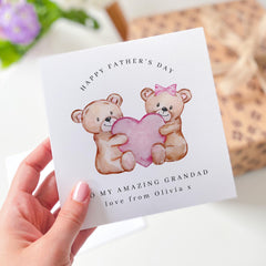 Father’s Day Card for Grandad Cute Teddy Bear Design Thoughtful Keepsake from Granddaughter or Grandson Gift Card for Grandpa