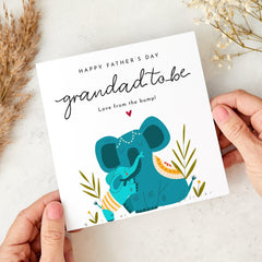 Father's Day Card for Grandad to Be Cute Elephant Design Keepsake from the Bump Special Pregnancy Announcement Card Grandad to - be
