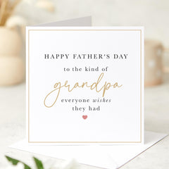 Father’s Day Card for Grandpa Elegant Minimalist Design Name Special Keepsake for the Best Grandad from Grandchild To the Kind of Grandpa