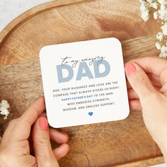 Father's Day Coaster for Dad Thoughtful Quote Gift from Son or Daughter First Fathers Day Gift for New Dad