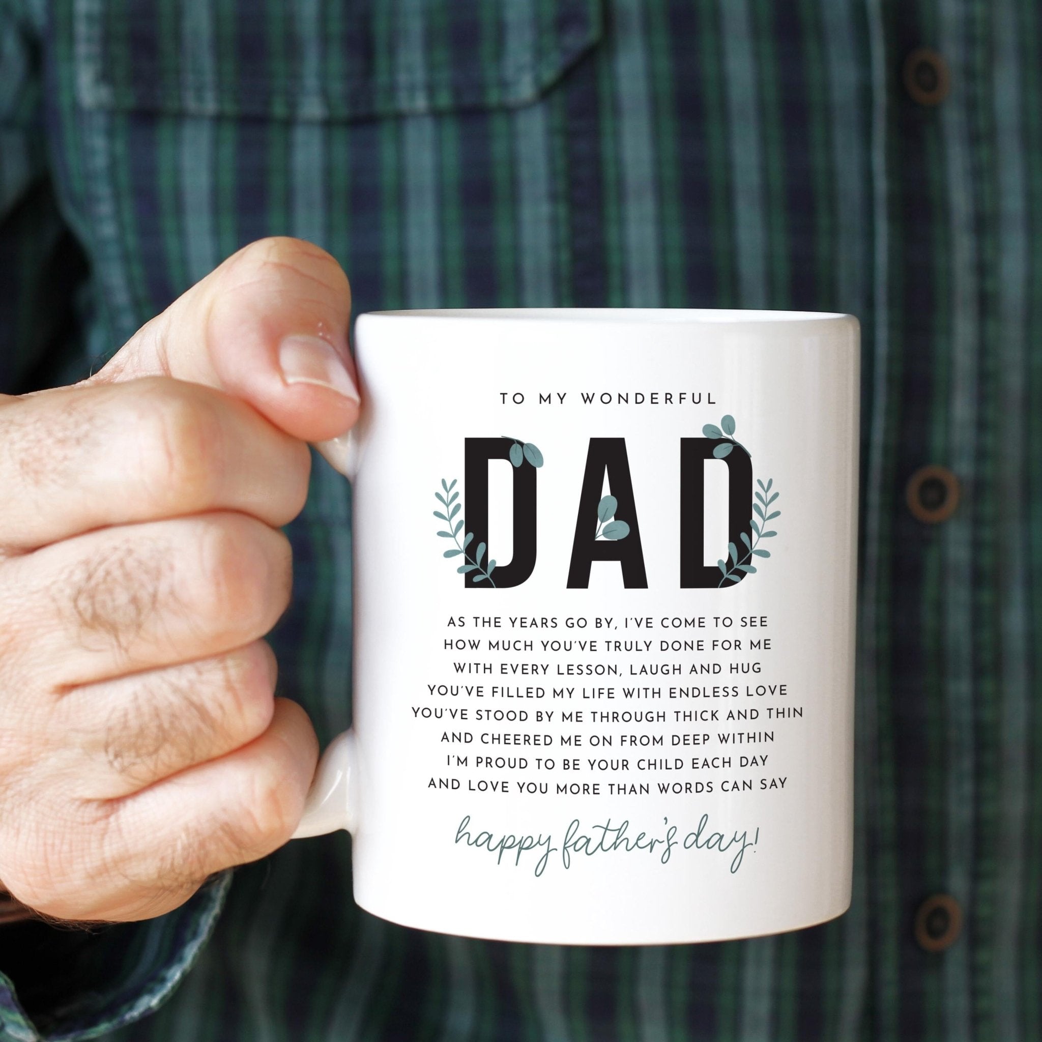 Fathers Day Mug Dad Thoughtful Poem Special Keepsake Coffee Cup Fathers Day Present Him Son or Daughter