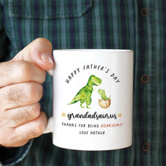 Father's Day Mug for Grandad Grandadsaurus Dinosaur Design Gift from Grandchild Roarsome Keepsake Coffee Cup from Grandson Granddaughter