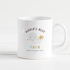 Father's Day Mug for Papa Cute Star and Moon Design Gift from Kids Keepsake Coffee Cup for Him Thoughtful Present from Son or Daughter
