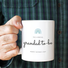 Father's Day Mug Gift for Stepdad - Daddy to Be - Papa - Grandad to be or Godfather Rainbow Design Gift from Child Thoughtful Keepsake