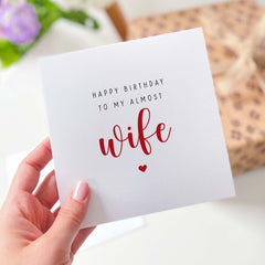 Fiancee Birthday Card Happy Birthday To My Almost Wife Card Birthday Card Greeting Card For New Age Happy Gift Card Fiance Personalised Card