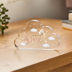 First Birthday Acrylic Plaque Cute Keepsake Gift for Baby Boy or Girl Niece Nephew Grandson Stepson Granddaughter Son Daughter Stepdaughter