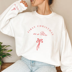 First Christmas as a Mrs Jumper, Personalised Mrs Sweatshirt, Newlywed 1st Xmas Gift for Wife