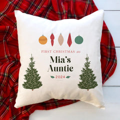 First Christmas as grandparents cushion Personalised gift for new auntie uncle grandma grandad nanny Christmas home decoration decor pillow