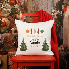 First Christmas as grandparents cushion Personalised gift for new auntie uncle grandma grandad nanny Christmas home decoration decor pillow