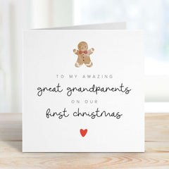 First Christmas Card For Great Grandparents Card 1St Xmas As My Great Grandparents Card Xmas Gift Card Best Christmas Present