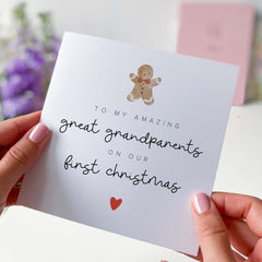 First Christmas Card For Great Grandparents Card 1St Xmas As My Great Grandparents Card Xmas Gift Card Best Christmas Present