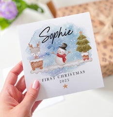First Christmas Card for New Baby Xmas Keepsake for Son, Daughter, Niece, Nephew, Grandchild, Granddaughter, Grandson