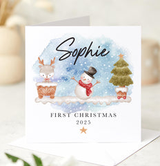 First Christmas Card for New Baby Xmas Keepsake for Son, Daughter, Niece, Nephew, Grandchild, Granddaughter, Grandson