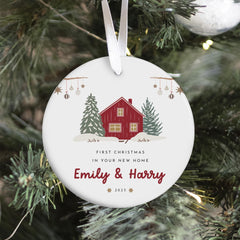 First Christmas in New Home Ornament Ceramic Tree Decoration Keepsake Gift for Couple Newlyweds New Homeowners