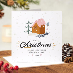 First Christmas In Our New Home Card With Couple Names Christmas At Our New Home Gift Card Xmas Gift Card Greeting Card For Family