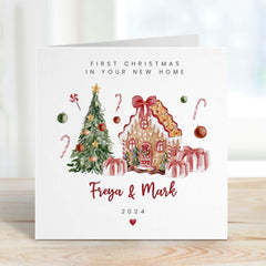 First Christmas In Your New Home Card With Gingerbread House Design Housewarming Gift Card Xmas Gift Card Greeting Card For Family Magical